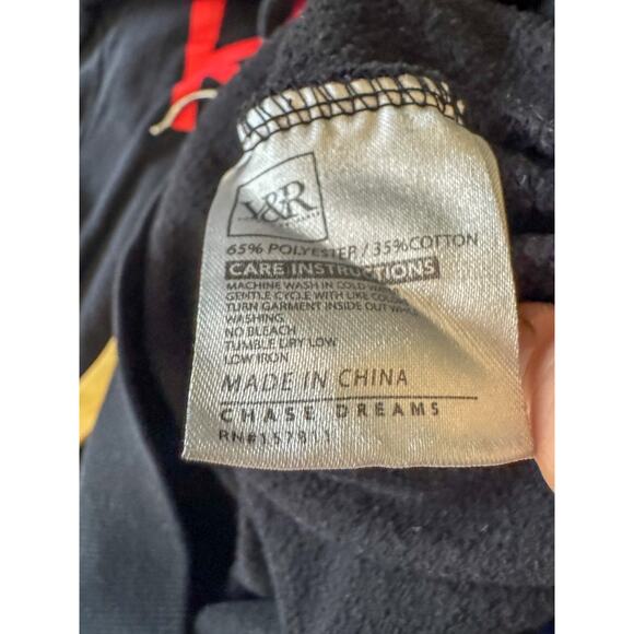 Young & Reckless Los Angeles Side Stripe Hoodie | Black Red Script Pullover - Picture 6 of 6